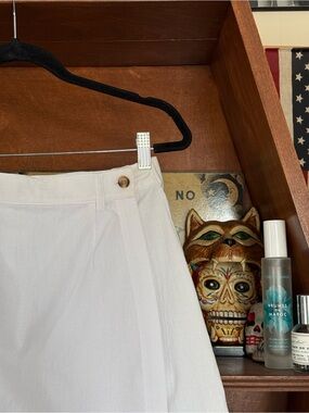 Hasting & Smith - Vintage High Rise Button Skort - White - Women's 8